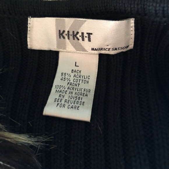KitKit Maurice Sasson Vest Sz L Faux Fur Vintage - Picture 5 of 6